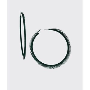 Oscar de la Renta feather hoop earrings- NWT